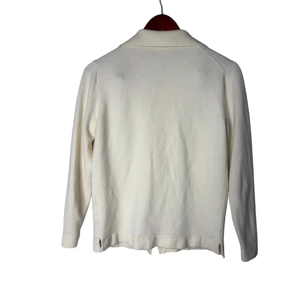 Suitsupply cream merino wool button down shirt sz S